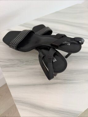 Michael Kors Black Studded Slingback Heels